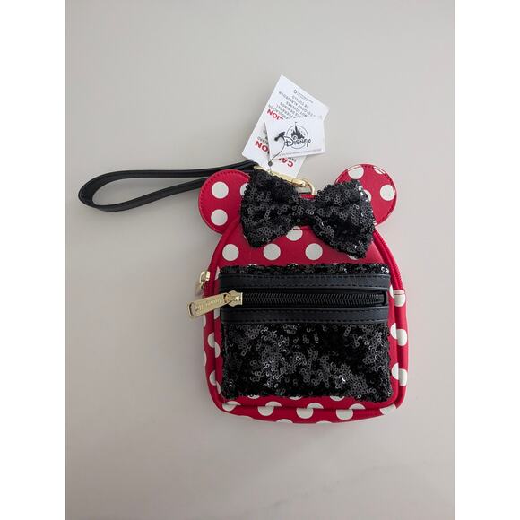 Disney Parks Exclusive Loungefly Minnie Mouse Bow Backpack Wristlet NWT Red - Picture 2 of 7